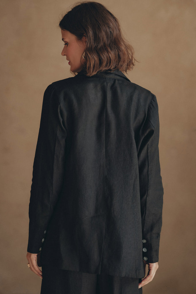 model showing his back during clothing shoot 